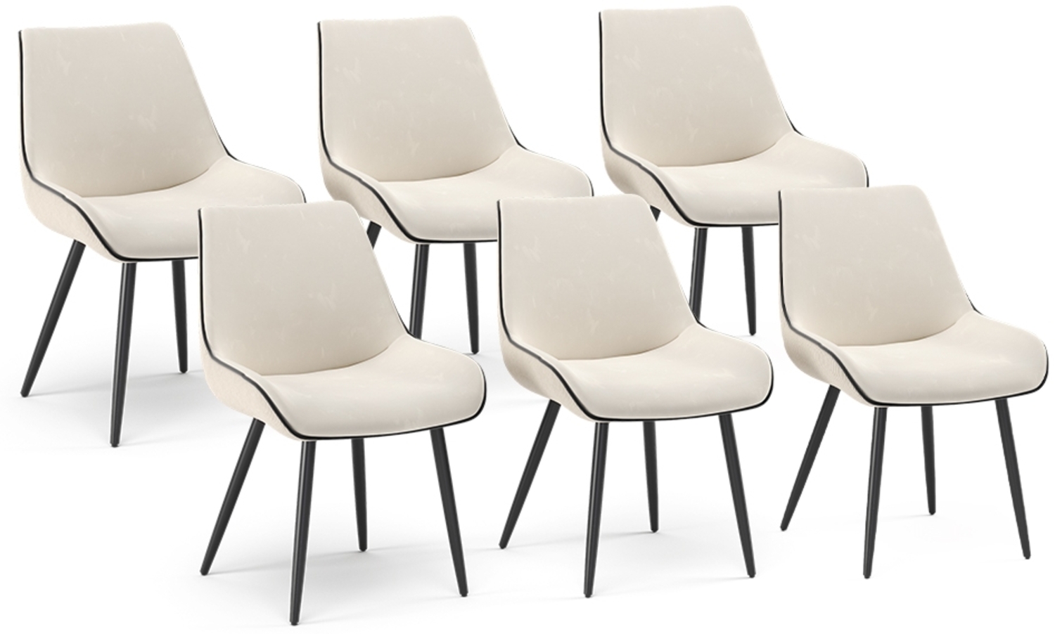 Vicco Esszimmerstuhl Beige 6er Set, Eleganza Bild 1