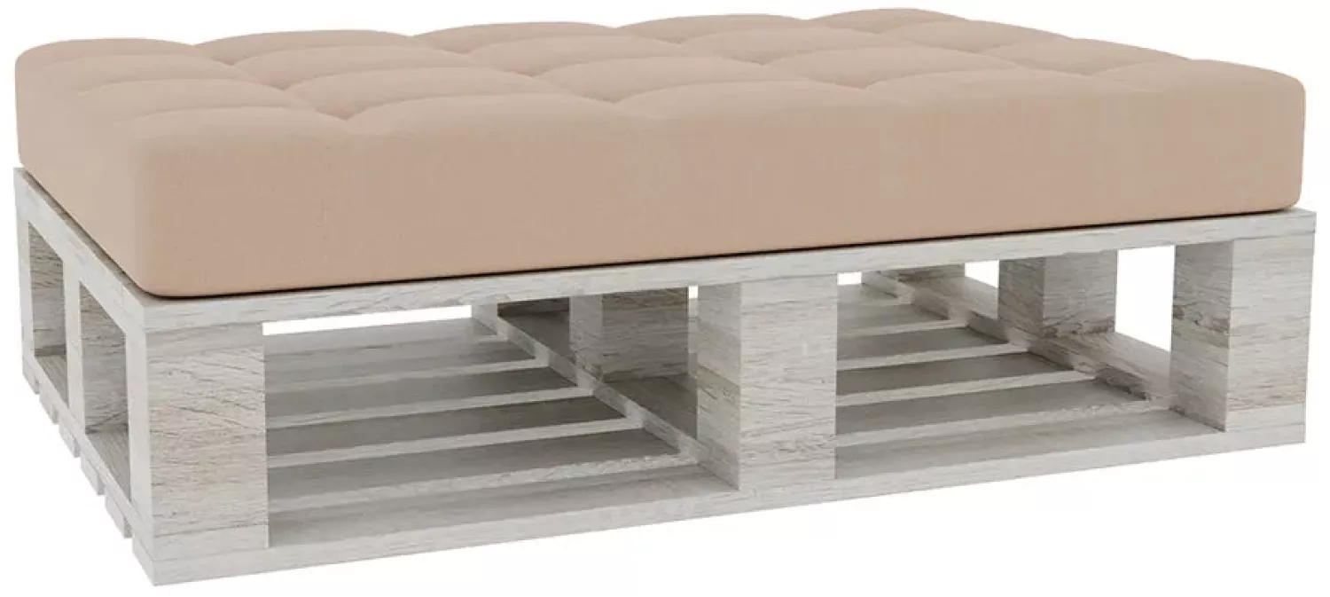 Gutekissen® Palettenkissen Gesteppte Kissen mit Knöpfen, Palettenauflagen Sitzkissen Rückenlehne Gesteppt PFG (Sitzkissen 120x60, Beige) Bild 1