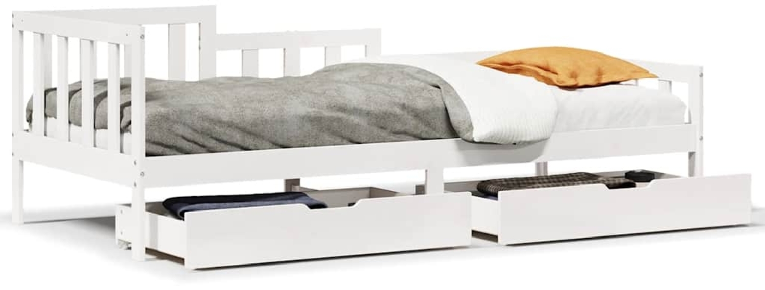 vidaXL Tagesbett mit Schubladen Weiß 80x200 cm Kiefernholz 3302105 Bild 1