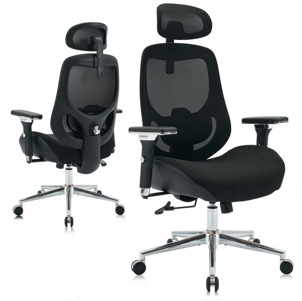 SeedWave Bürostuhl Ergonomischer Bürostuhl mit 16 cm extra dickes Sitzpolster,4D-Armlehne, Schreibtischstuhl mit 120° Verstellbare Rückenlehne und Lendenstütze Bild 1