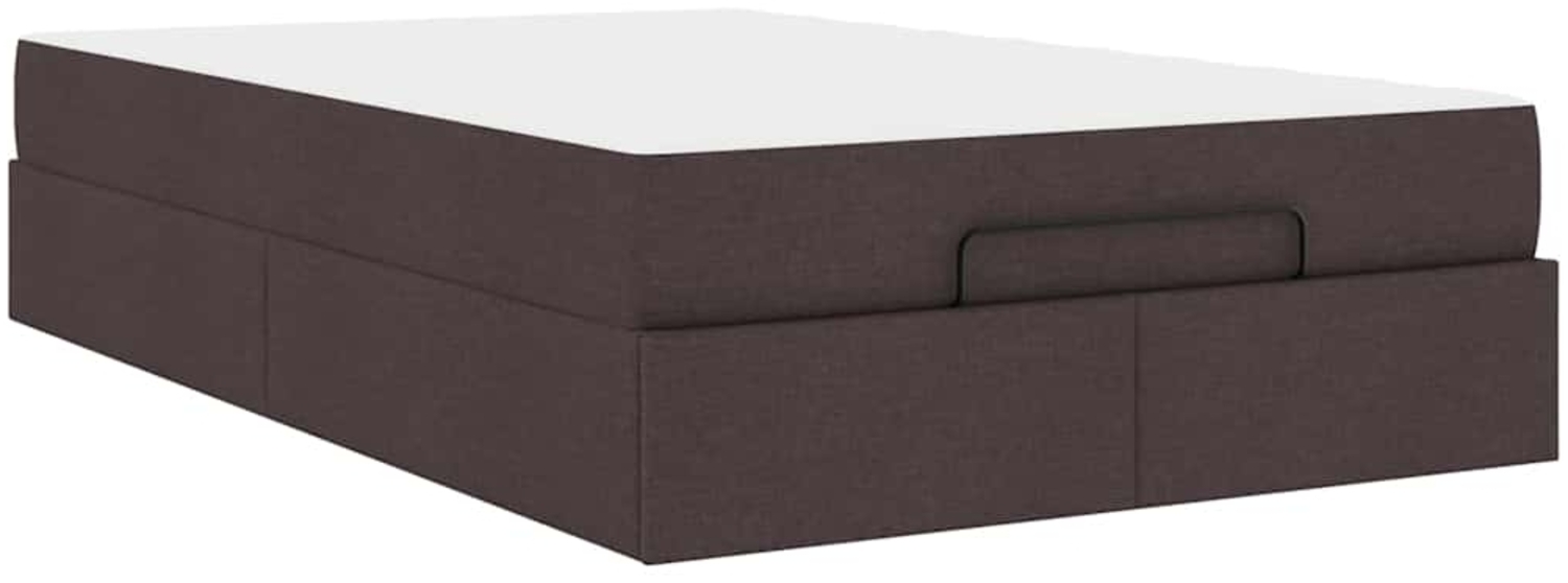 vidaXL Bettgestell mit Matratze Dunkelbraun 120 x 200 cm Stoff 3399483 Bild 1