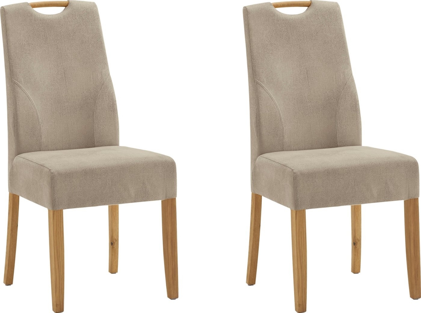NIEHOFF SITZMÖBEL Esszimmerstuhl Top Chairs, Griff im Rücken, 2er-Set, Füße und Griff massive Eiche Bild 1