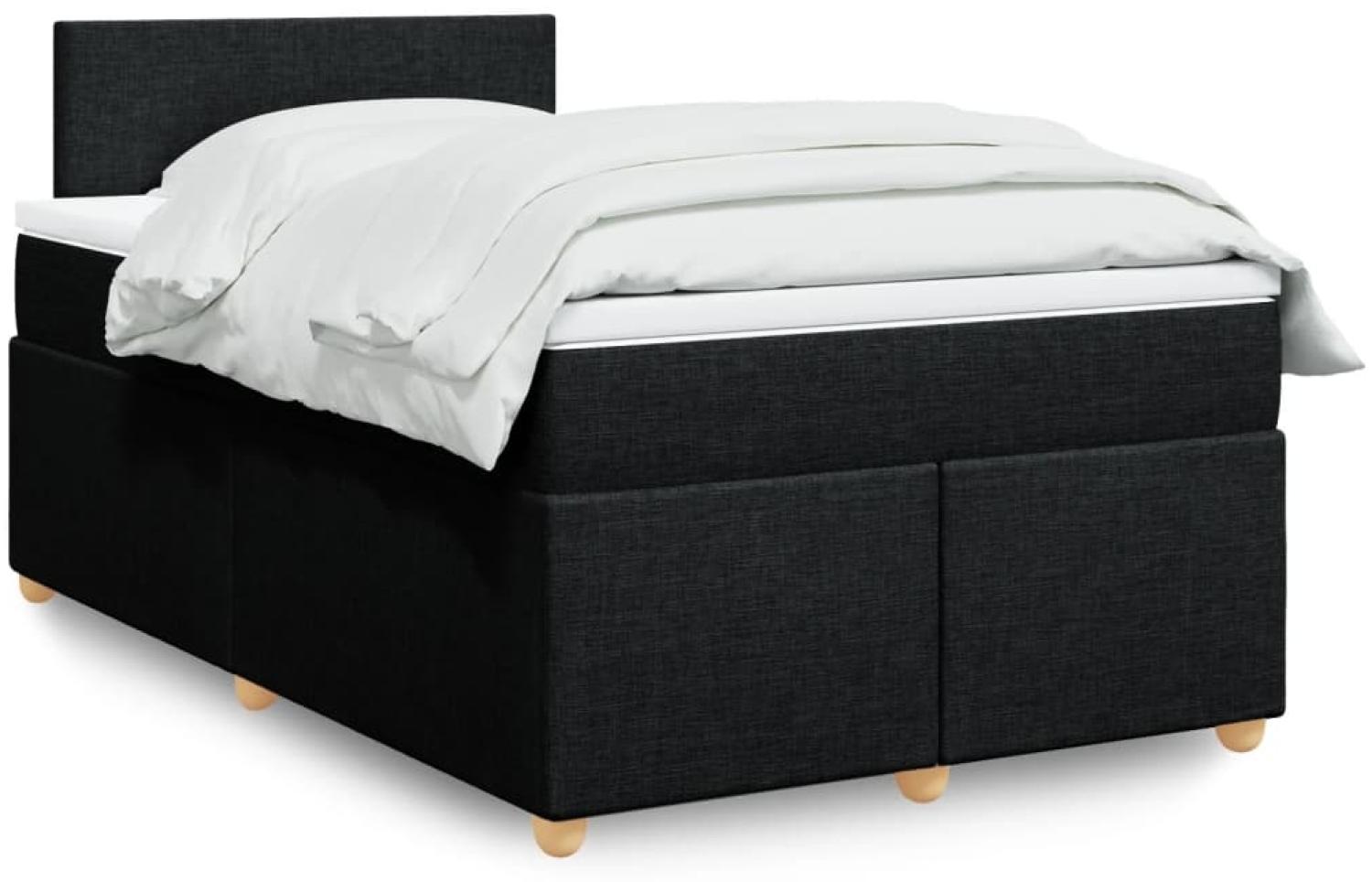 vidaXL Boxspringbett mit Matratze Schwarz 120x200 cm Stoff 3288942 Bild 1