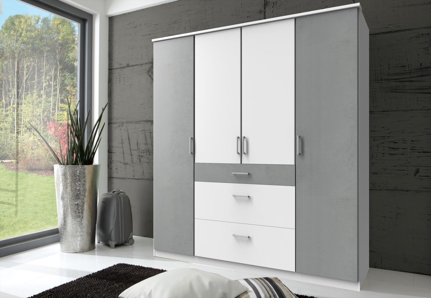Kleiderschrank >Click< (B/H/T: 180x198x58 cm) in Weiß - 180x198x58cm (BxHxT) Bild 1