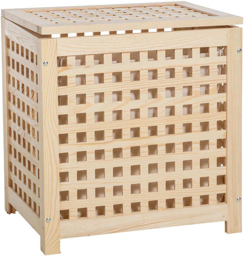 CLP Wäschebox, Wäschekorb aus Holz mit Deckel,M Bild 1