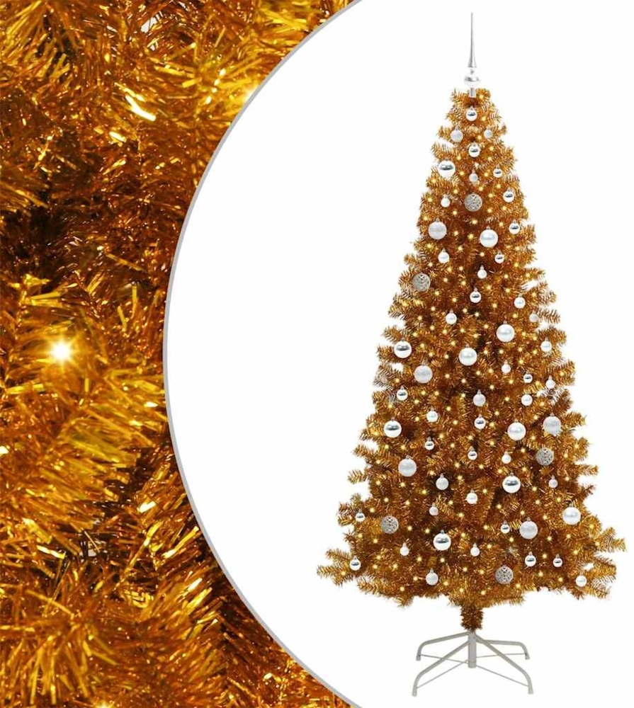 vidaXL Weihnachtsbaum mit 300 LEDs mit Ständer Gold 210 cm Haustier 3396639 Bild 1