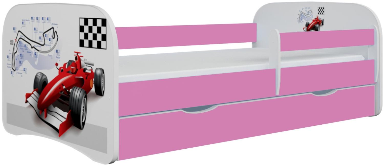 Kinderbett Jona inkl. Rollrost + Matratze + Bettschublade 70*140 cm Rosa Bild 1