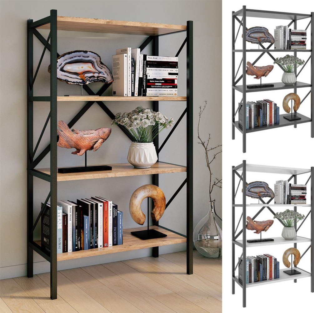 VCM Standregal Insasi 918399 Honig-Eiche H. 121x B. 66 x T. 34 cm Bild 1
