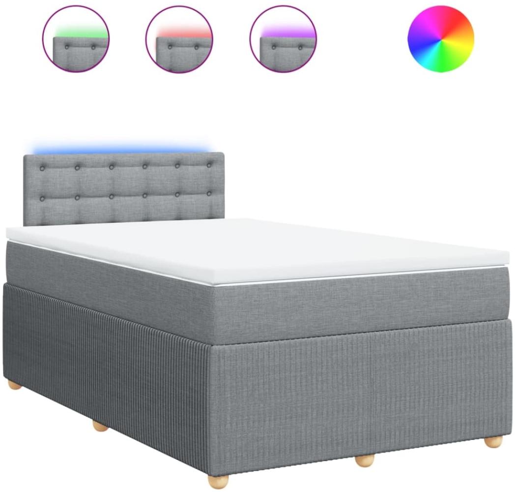 vidaXL Boxspringbett mit Matratze Hellgrau 120x190 cm Stoff 3289709 Bild 1