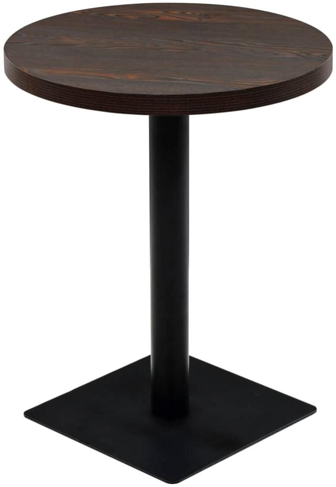 vidaXL Bistrotisch MDF und Stahl Rund 60×75 cm Dunkle Esche 245609 Bild 1