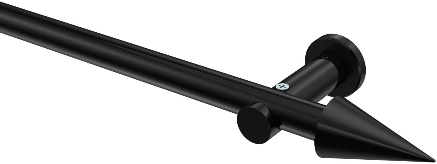 Gardinenstangen-Set Platon Savio 180 cm, 1-läufig (ohne Ringe), 20 mm Ø Schwarz Bild 1