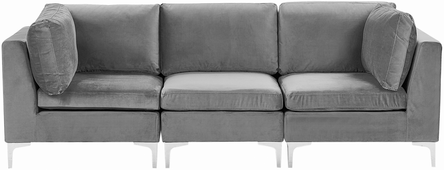 3-Sitzer Sofa Samtstoff grau EVJA Bild 1