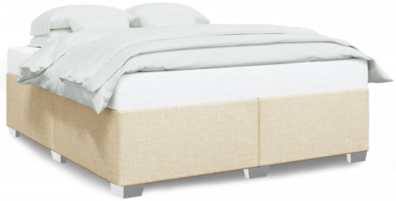 vidaXL Bettgestell ohne Matratze Creme 200x200 cm Stoff 3284504 Bild 1