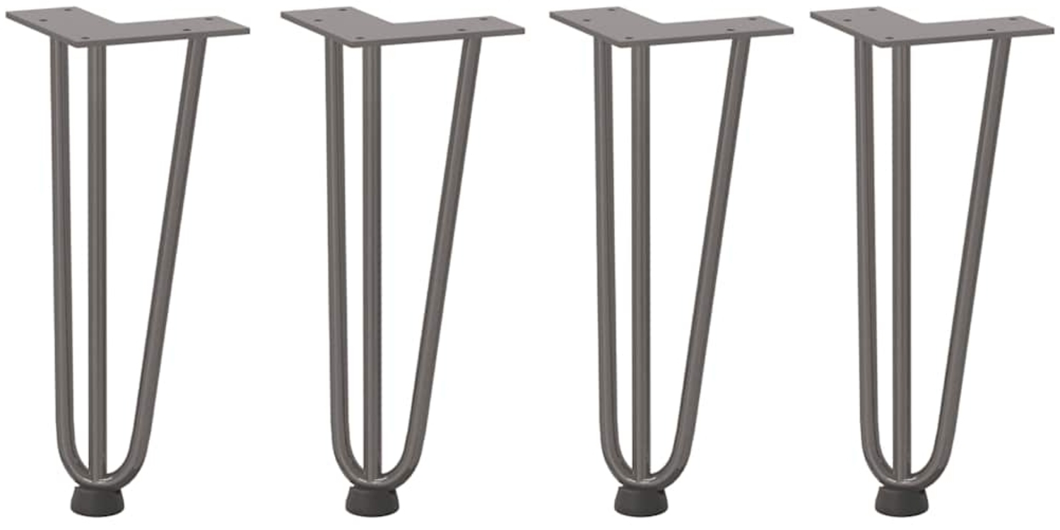 vidaXL Haarnadelbeine für Couchtisch 4 Stk. Naturstahl 30 cm Massivstahl 4012439 Bild 1