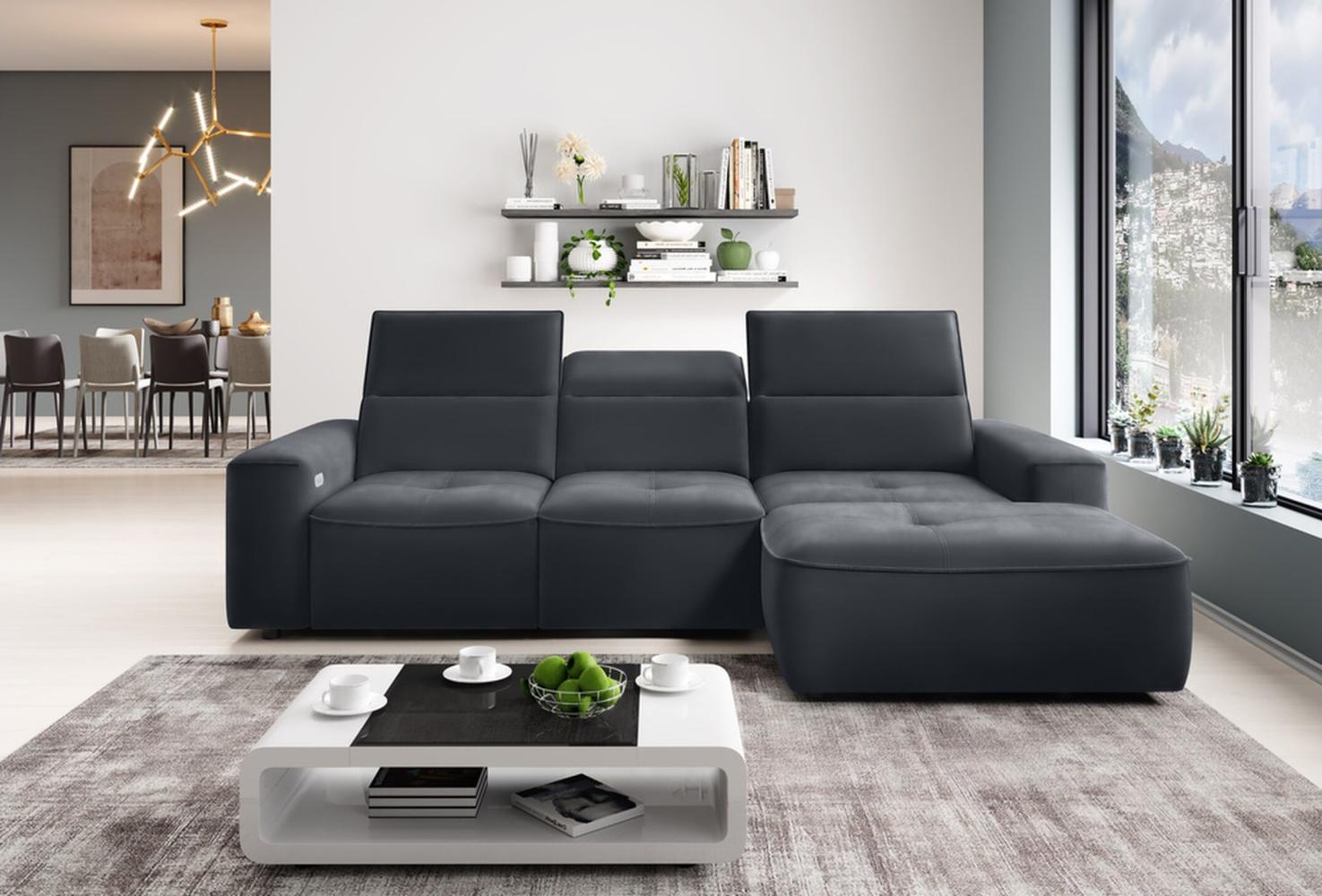 Stylefy Colton MINI Ecksofa Kunstleder Grau Rechts Bild 1