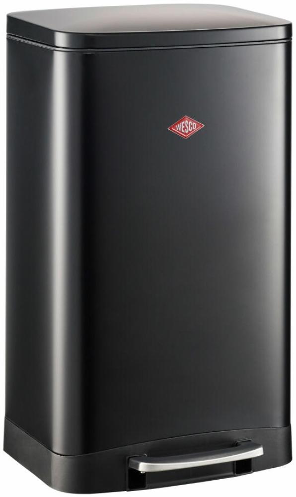 Wesco Towerkick Treteimer, Abfalleimer, Mülleimer, Stahlblech, Metall, Schwarz Matt, 40 L Bild 1