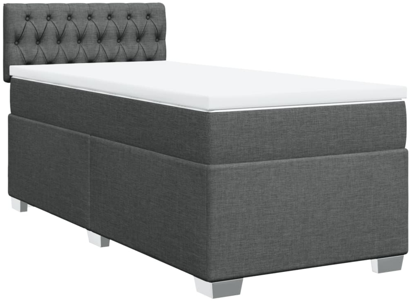 vidaXL Boxspringbett mit Matratze Dunkelgrau 90x190 cm Stoff 3285751 Bild 1