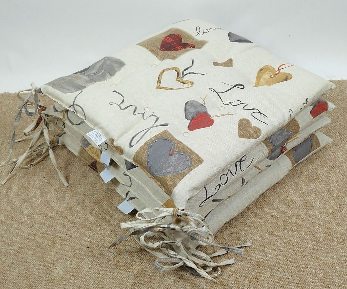 Rattani Sitzkissen Set 4 x Stuhlkissen / Sitzkissen Fabia 40x40 cm Dicke 5 cm Bild 1