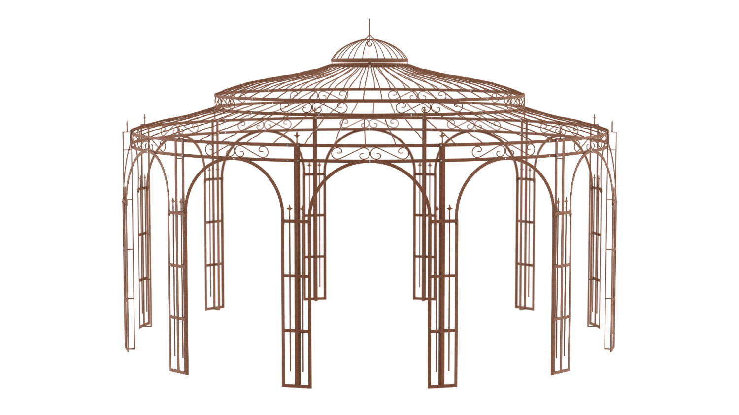 ELEO Metallpavillon rund Toskana Ø 5,5 m unbeschichtet Bild 1