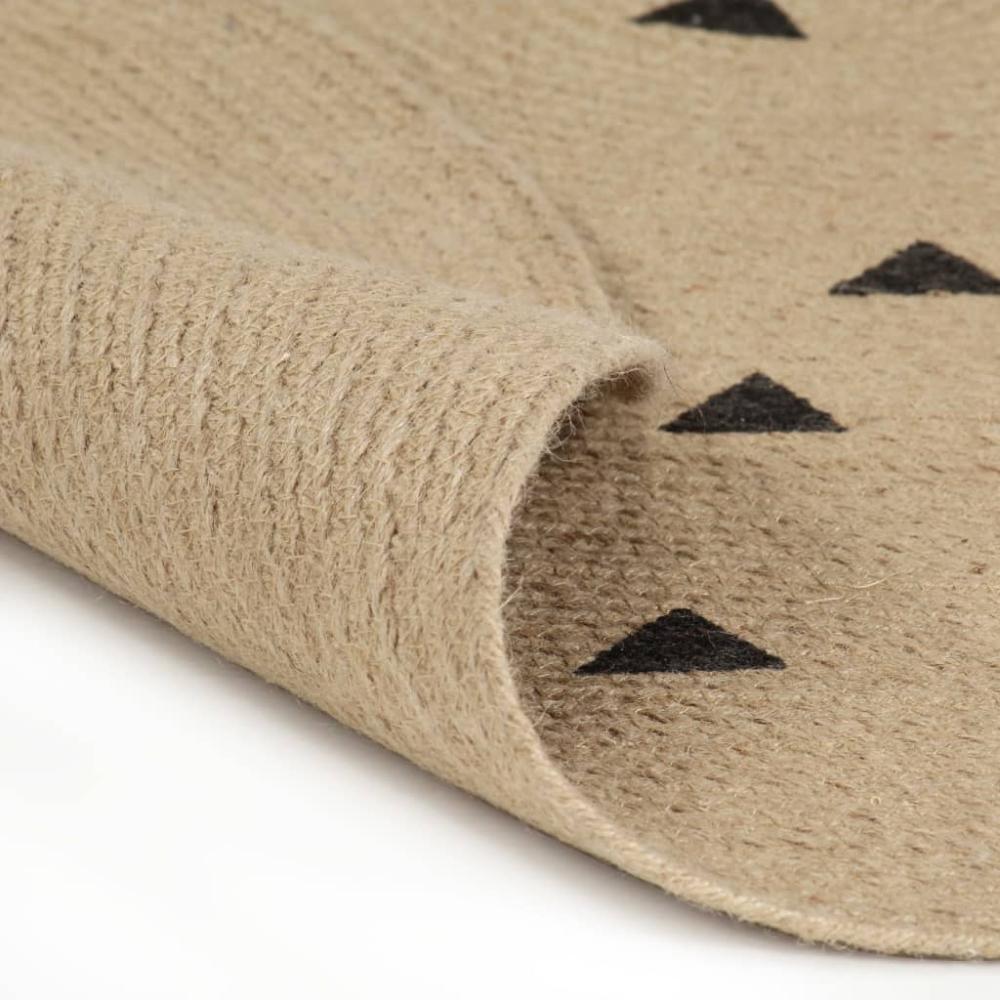 vidaXL Teppich Handgefertigt Jute mit Dreiecksmuster 90 cm 133689 Bild 1