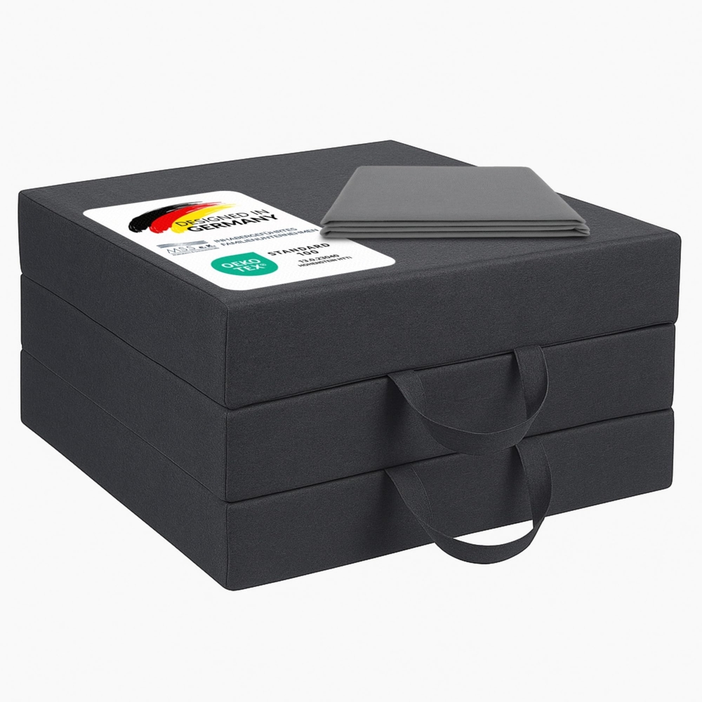 Klappmatratze 75x195x15 cm mit Tasche Grau Bild 1