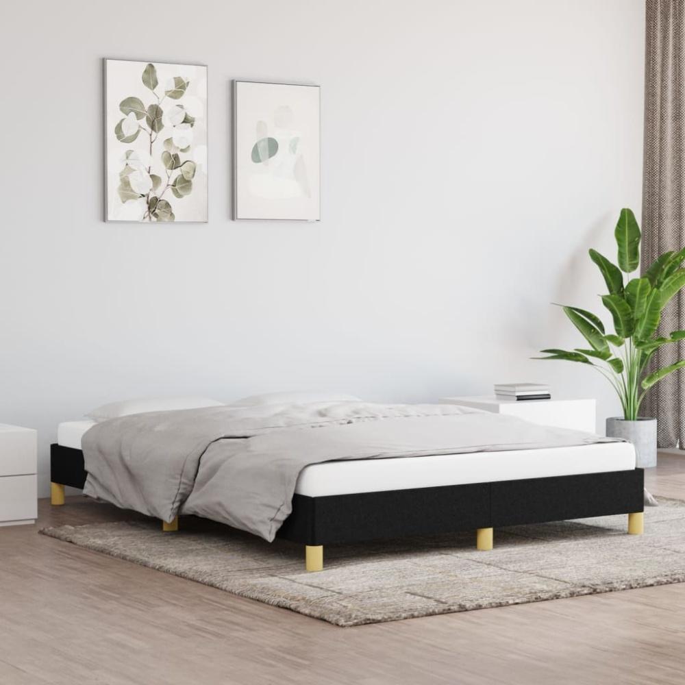 vidaXL Bettgestell ohne Matratze Schwarz 140x190 cm Stoff 346812 Bild 1