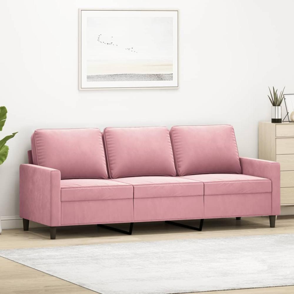 vidaXL 3-Sitzer-Sofa Rosa 180 cm Samt 359212 Bild 1