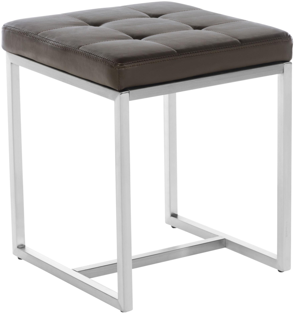 Sitzhocker VELAN - Kunstleder Braun 40x40x48 cm | Hocker Schlafzimmer Polsterhocker Wohnzimmer Sitzbank Esszimmer Bild 1