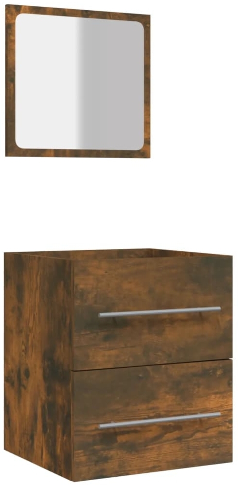 vidaXL Badschrank mit Spiegel Räuchereiche 41x38,5x48 cm 820469 Bild 1