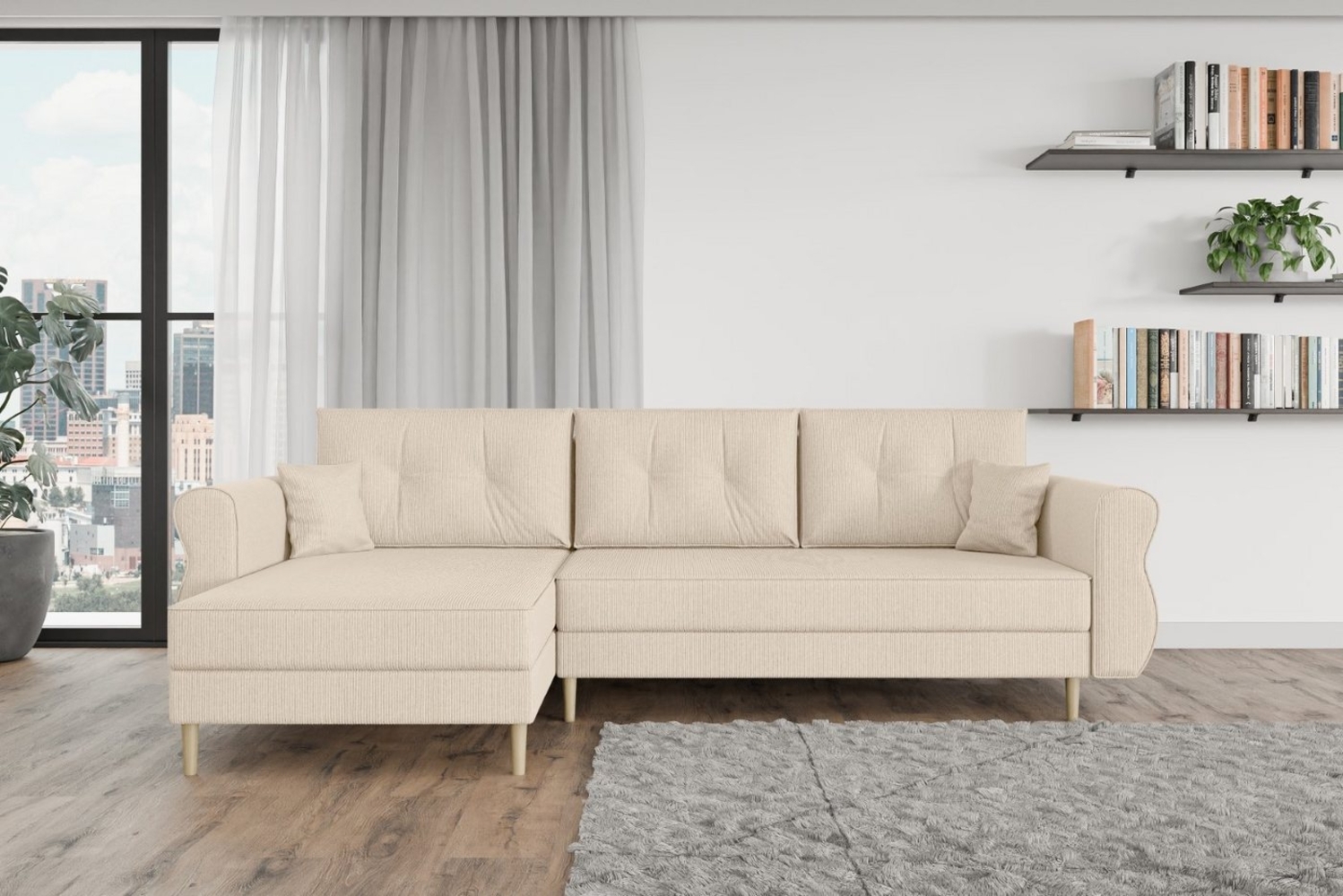 ALTDECOR Ecksofa HERMES-L, Couch mit Schlaffunktion, Wohnzimmer - links/rechts verstellbar Bild 1