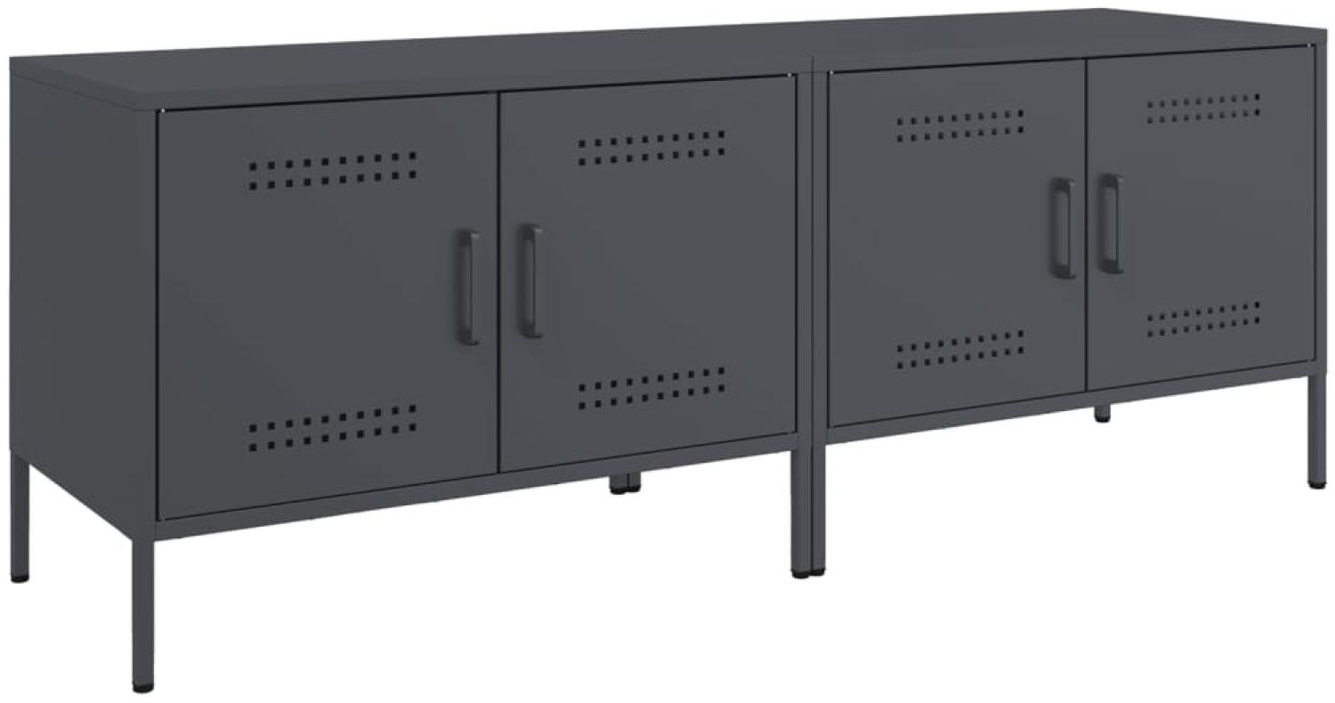 vidaXL TV-Schränke 2 Stk. Anthrazit 68x39x50,5 cm Stahl 842939 Bild 1