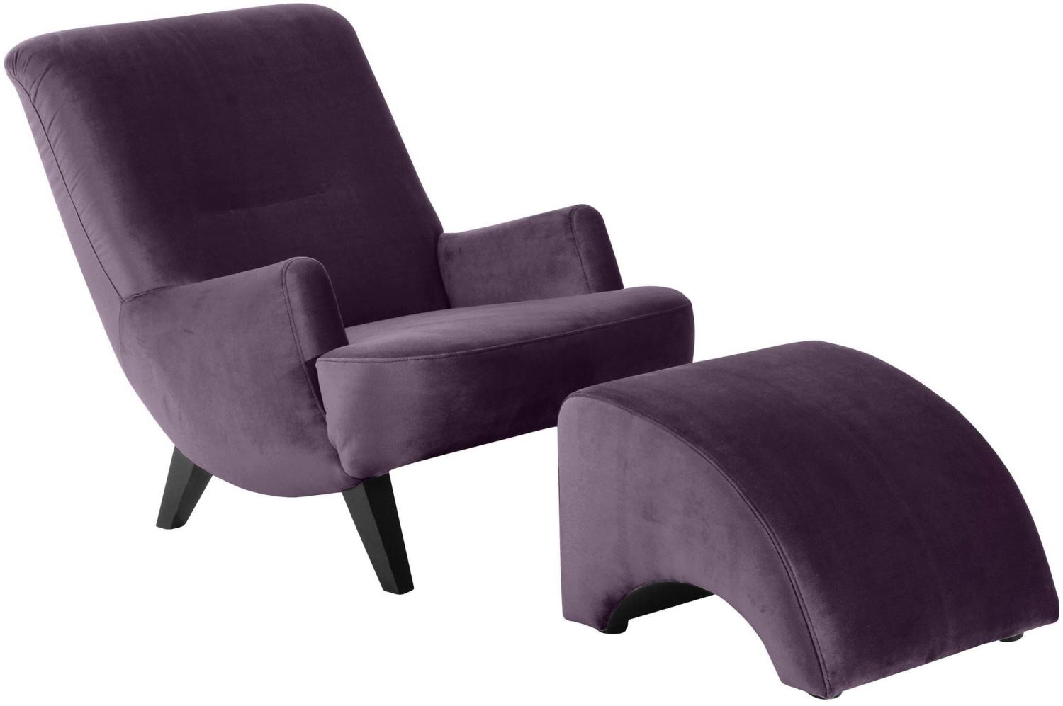 Sessel Kajsa Bezug Samtvelours Buche schwarz lackiert / purple 21292 Bild 1