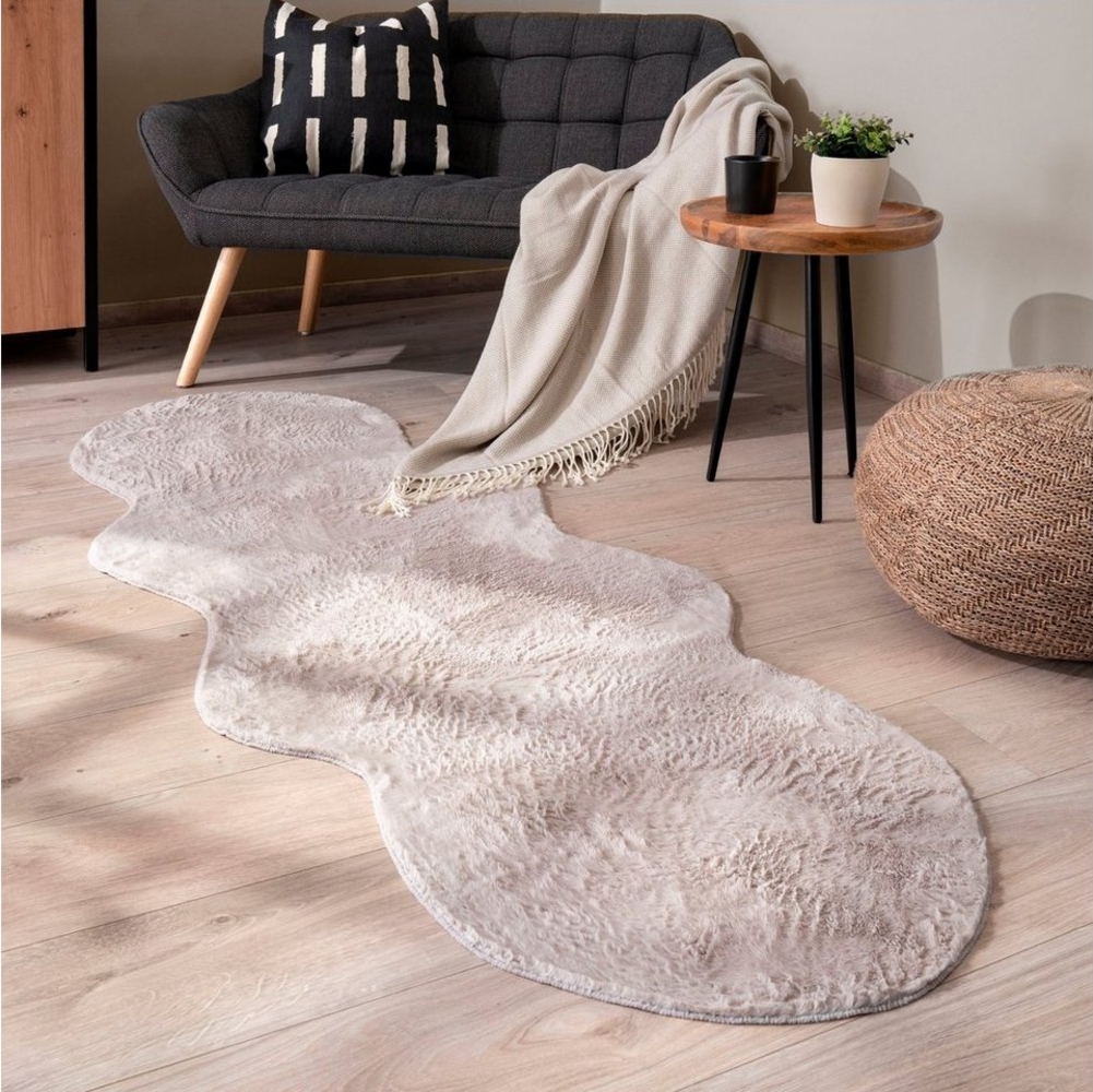 Paco Home Fellteppich Pelt 640, fellförmig, Höhe: 16 mm, Kunstfell, Uni Farben, sehr weicher Flor Bild 1