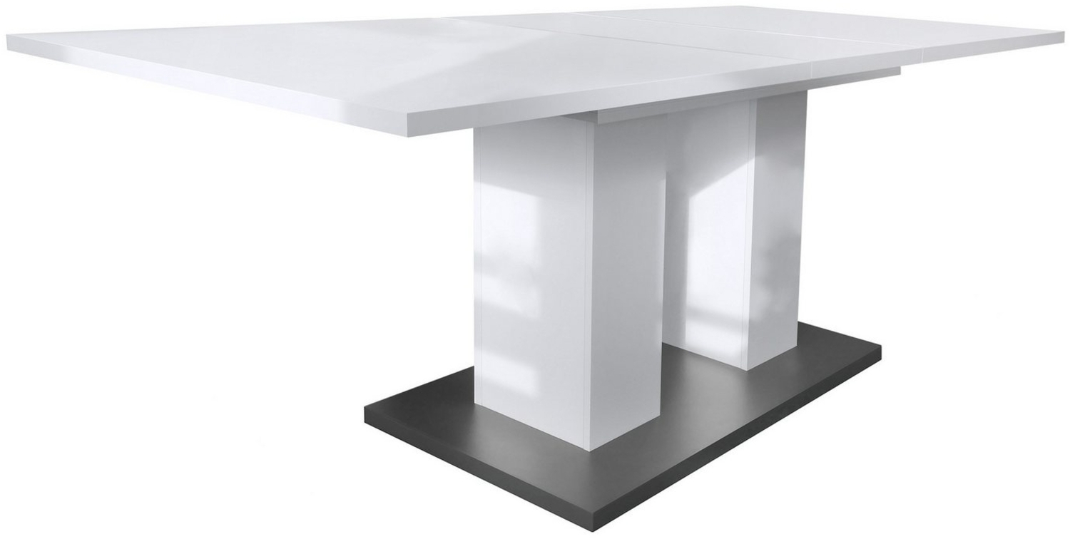 Vladon Esstisch Nadine (Tischplatte ausziehbar, ausziehbar 160 / 200 x 75 x 90 cm), 160 / 200 x 75 x 90 cm, Farbe Weiß Matt Bild 1