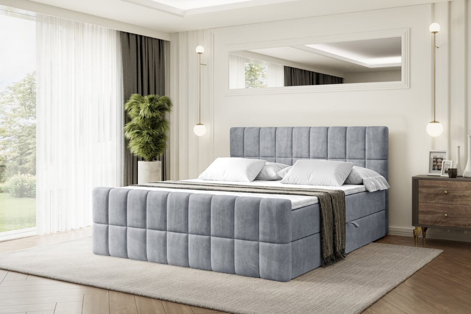 ALTDECOR Boxbett MIAMI-Z (Multipocket-Matratze H4, H3 Matratze Bonellfederung, Topper, Kopfteil) Bild 1