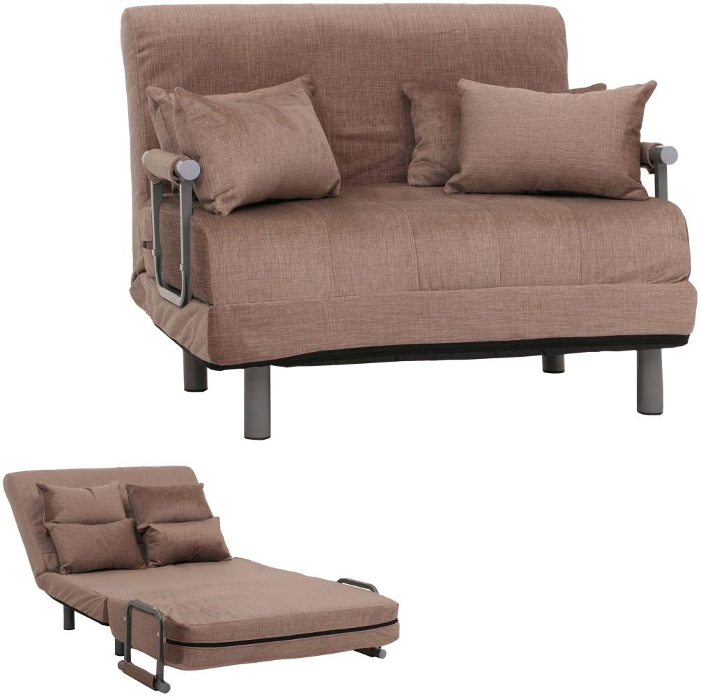 Schlafsessel HWC-K29, Klappsessel Schlafsofa Gästebett, Liegefläche 190x100cm, Stoff Chenille (370g/m²) ~ braun Bild 1