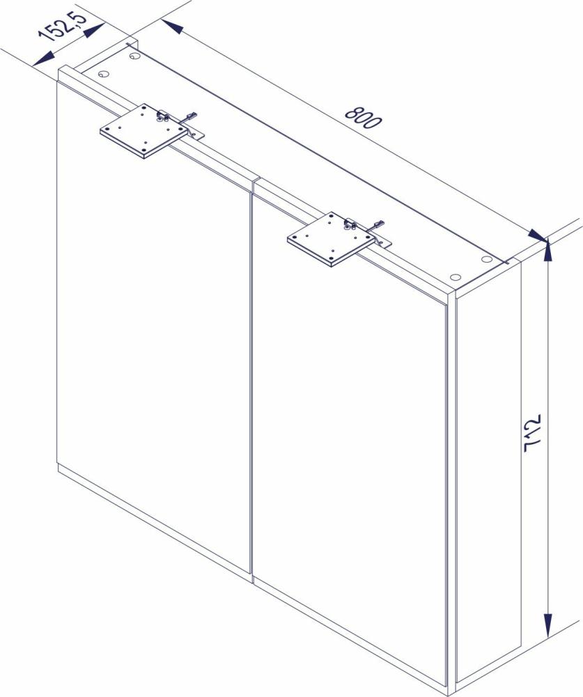 Fackelmann LIMA LED Spiegelschrank 80 cm breit, Braun Bild 1