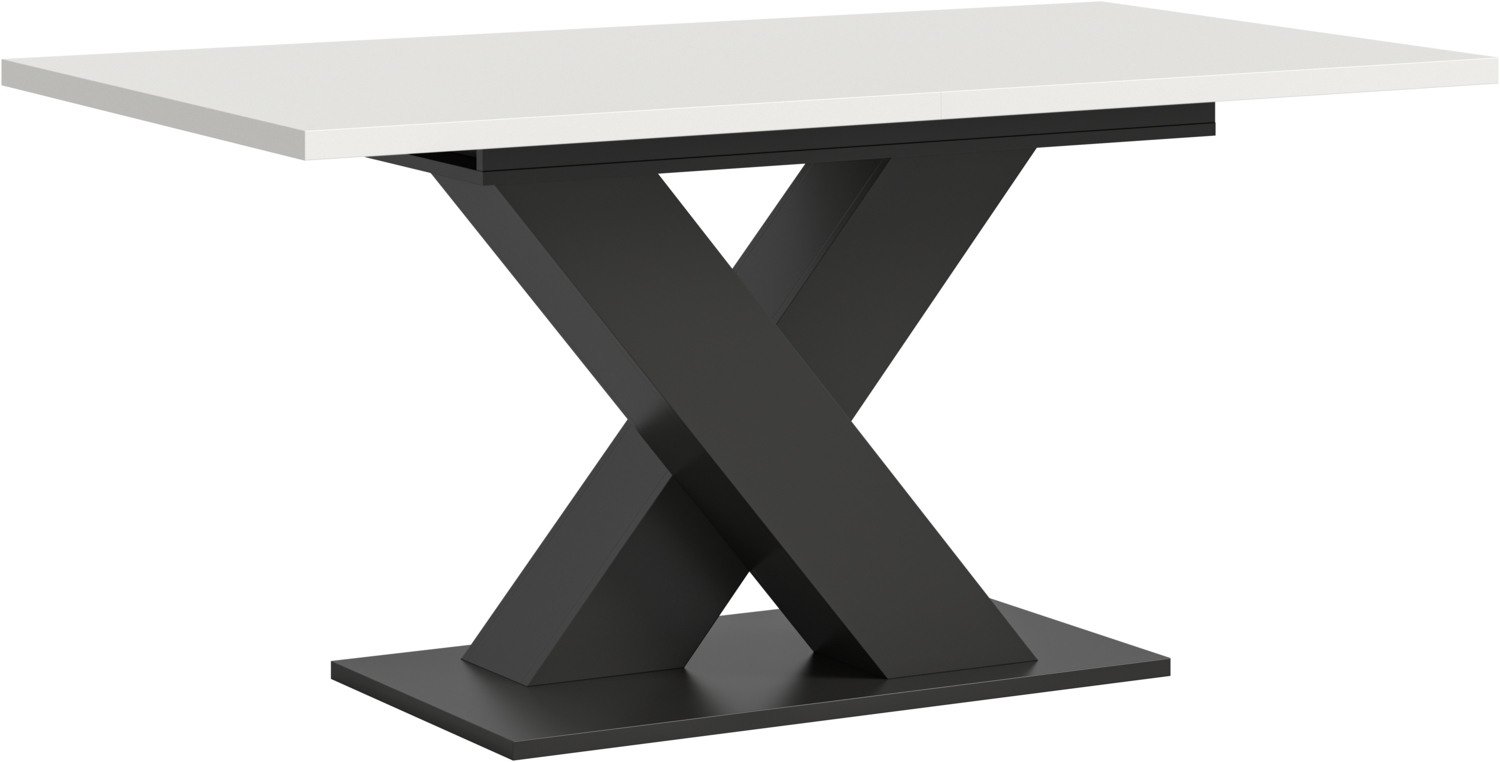 Esstisch Motion X-Fuß - ausziehbar - Weiß / Grau Bild 1