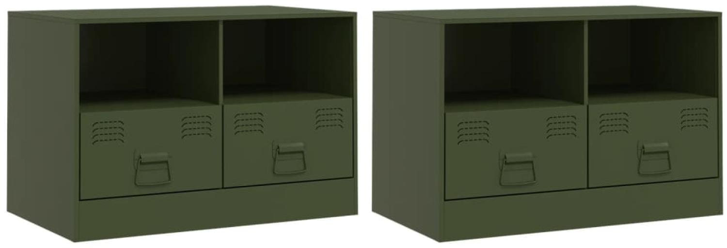 vidaXL TV-Schränke 2 Stk. Olivgrün 67x39x44 cm Stahl 841748 Bild 1