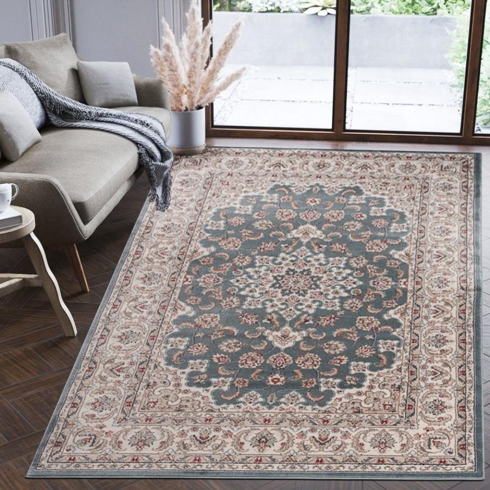 Mazovia Orientteppich Oriente Teppich - Traditioneller Teppich Orient Blau, 120 x 170 cm, Geeignet für Fußbodenheizung, Pflegeleicht, Wohnzimmerteppich Bild 1