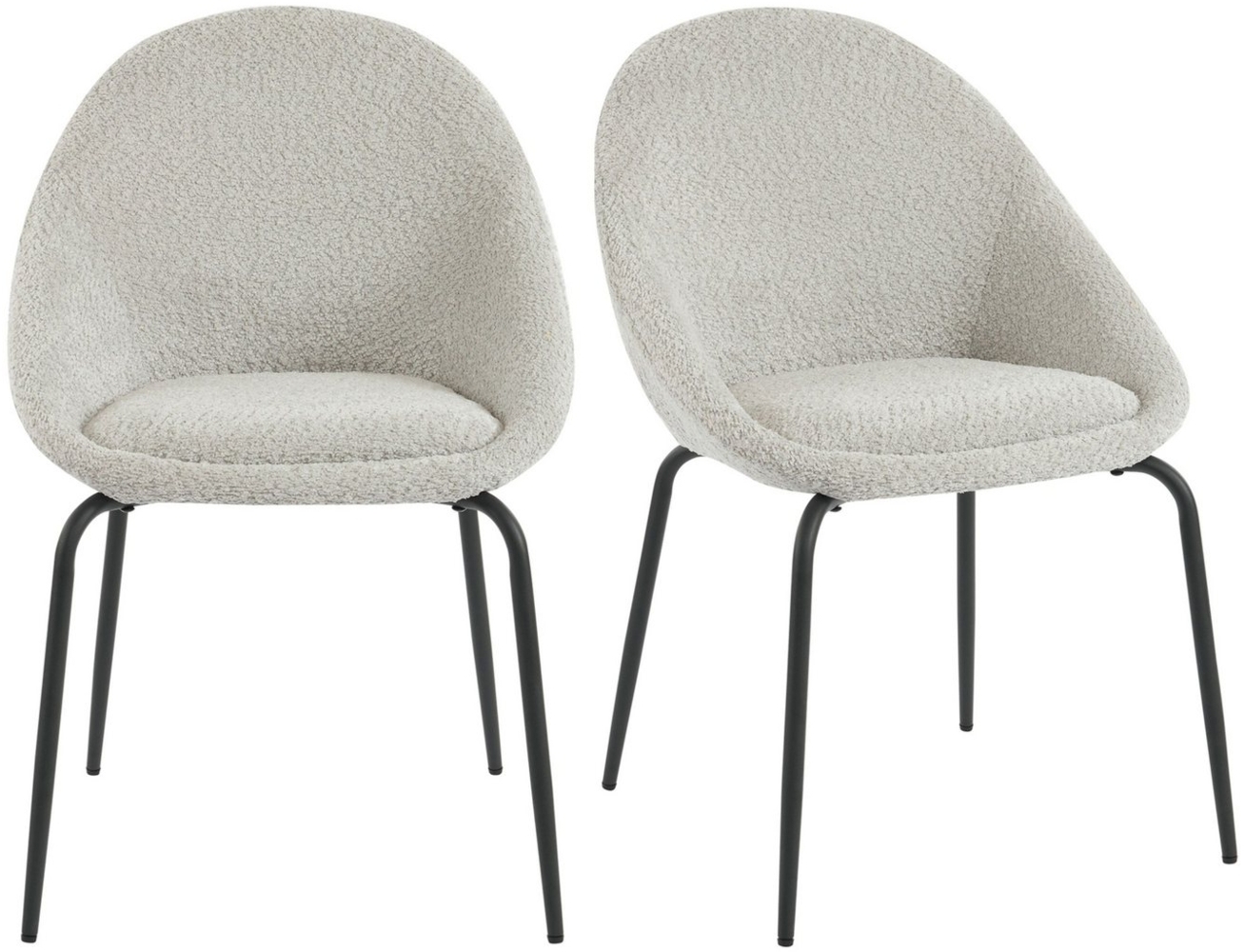 SeedWave Esszimmerstuhl 2er-Set Esszimmerstühle mit Teddy-Fleece, Ergonomisches Design, Weich Gepolsterte Sitze, Robuste Metallbeine,Verstellbare Bodenschoner Bild 1