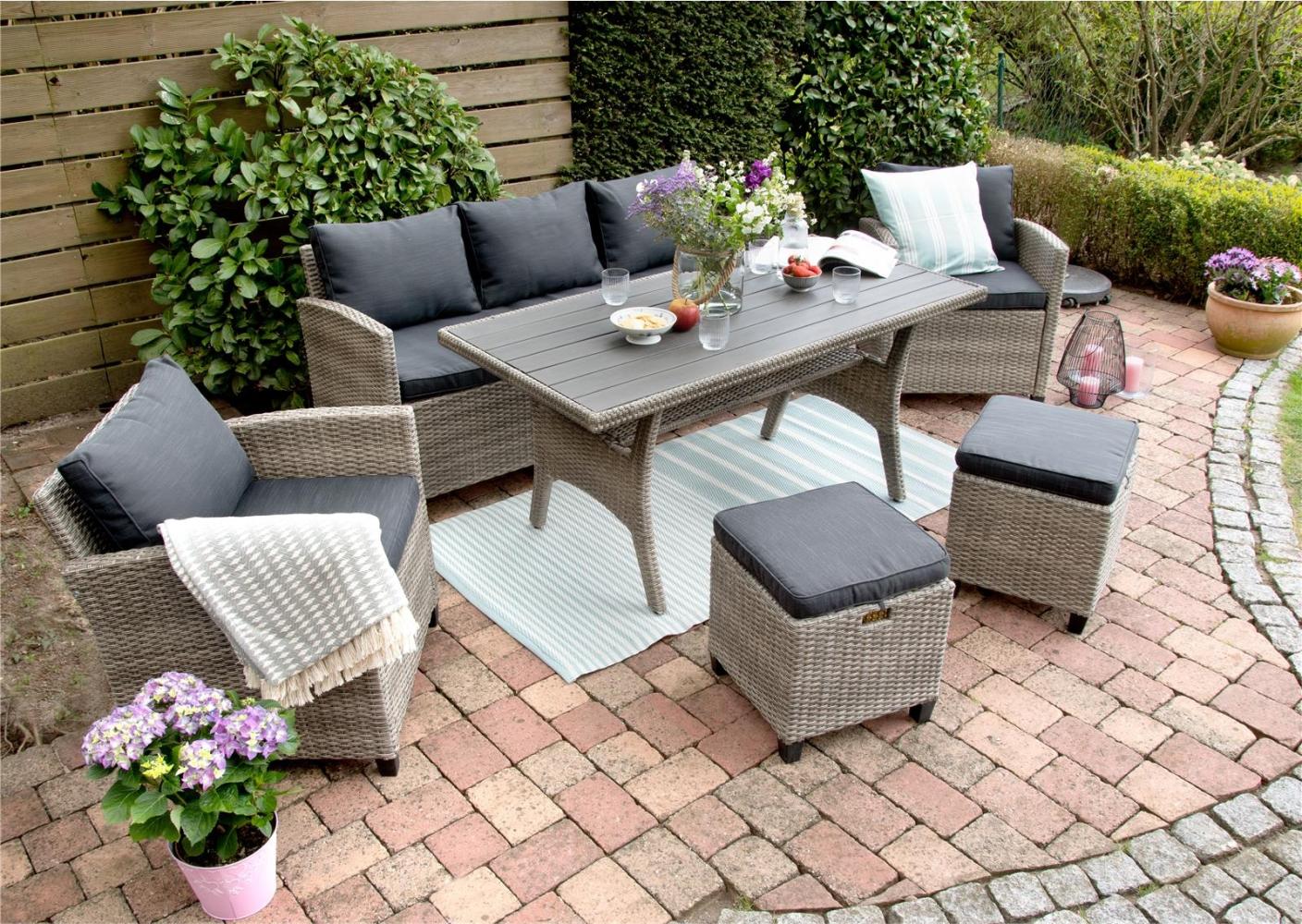 Rattan Gartenlounge Set Alpina II grau Bild 1