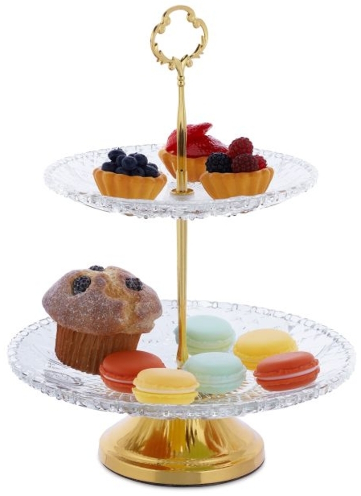 2-stöckige Etagere aus Glas Bild 1