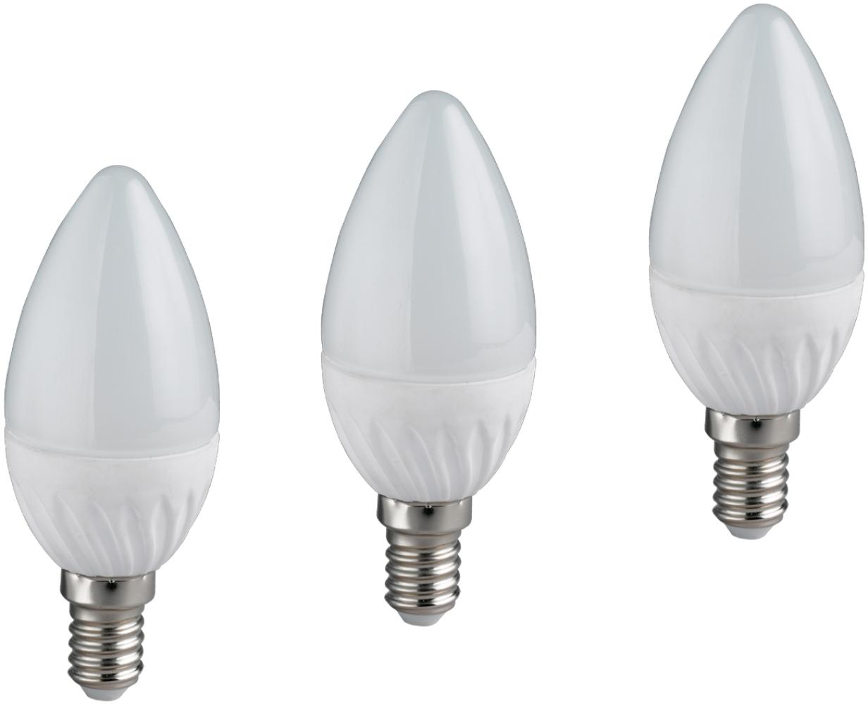 E14 LED 3 Stk. - 4 Watt, 320 Lumen, 3000 Kelvin warmweiß, Ø3,7cm - nicht dimmbar Bild 1