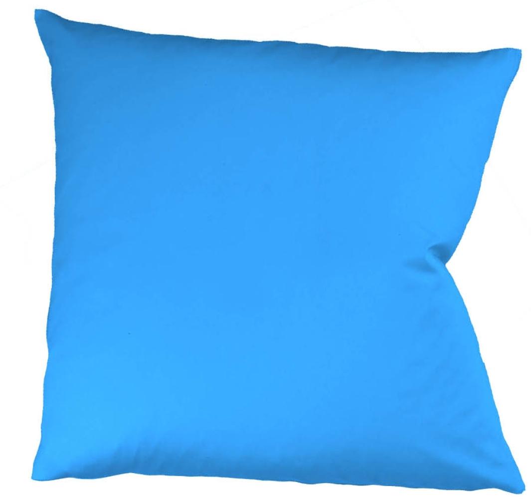 Fleuresse Mako-Satin-Kissenbezug uni colours meeresblau 6072 40x40 Bild 1