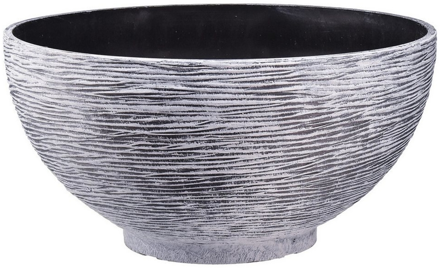 Viana Blumentopf Design Pflanzschale Grau Schwarz Ø45cm H22,5cm - Moderne Runde Bild 1