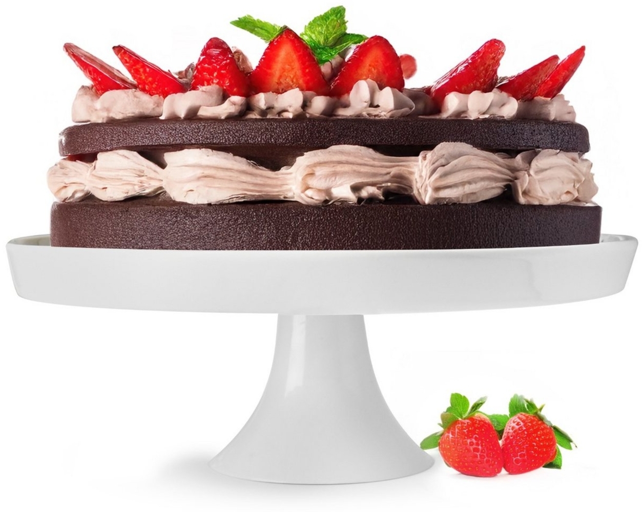 Tortenplatte ⌀27cm aus Porzellan Kuchenplatte Tortenständer Käseplatte Servierplatte Bild 1
