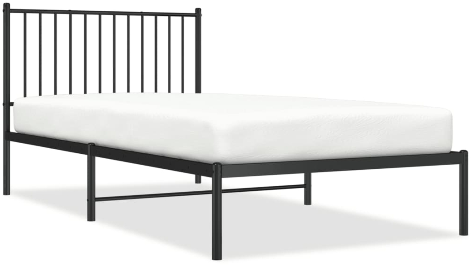 vidaXL Bettgestell mit Kopfteil Metall Schwarz 100x200 cm 350859 Bild 1