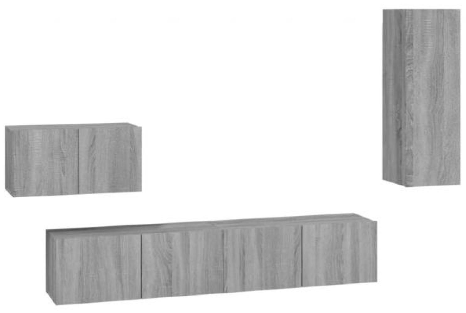 4-tlg. TV-Schrank-Set Grau Sonoma Holzwerkstoff [3114340] Bild 1