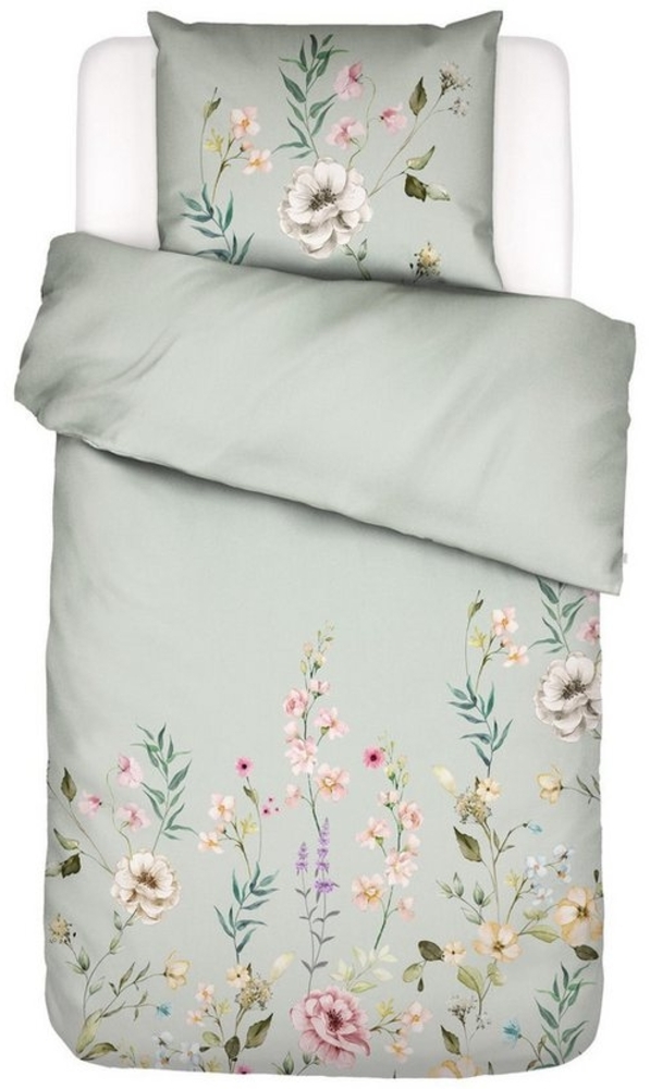 Essenza Bettwäsche Bettwäsche Romee Sage Green, Satin, 2 teilig, Wiesenblumen, Blüten, Stiele Bild 1